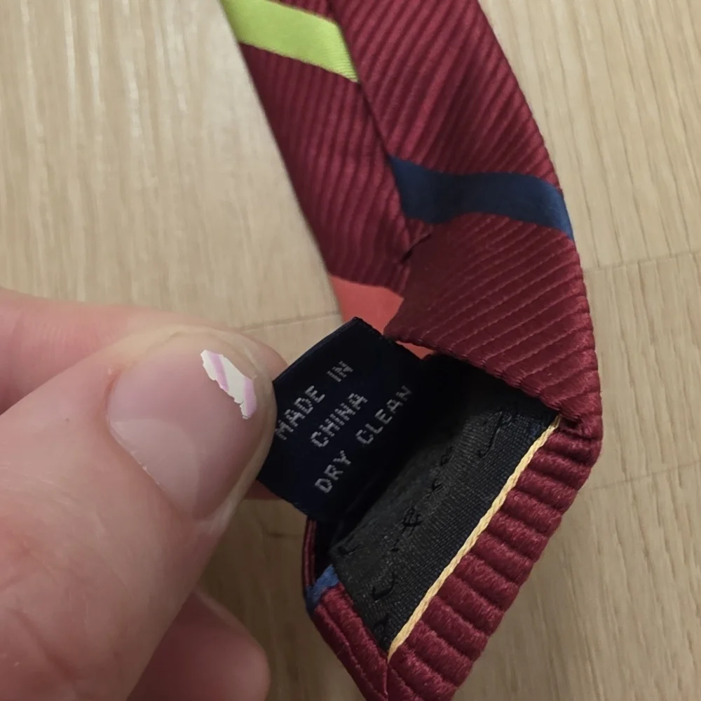 Paul‎ Fredrick Red Colorful Stripe 100% Silk Preppy Stylish Business Wedding Tie